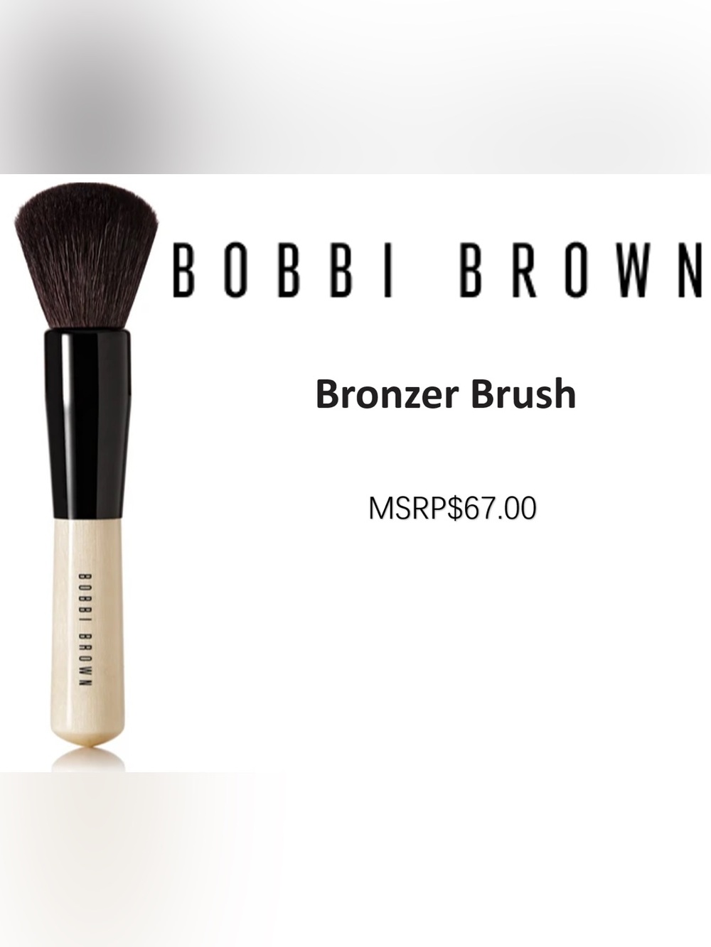 Bobbi Brown Bronzer Brush with Black Handle and Dark Bristles